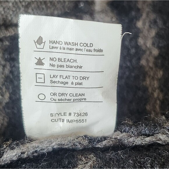 Vince Sophie women's gray striped wool yak alpaca hoodie blanket Cardigan Sz XS - Picture 8 of 9